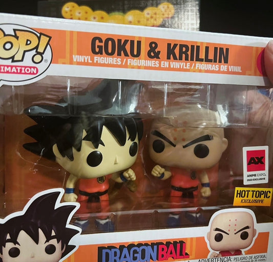 Dragon Ball Goku and Krillin Pop Figurines Retro Anime