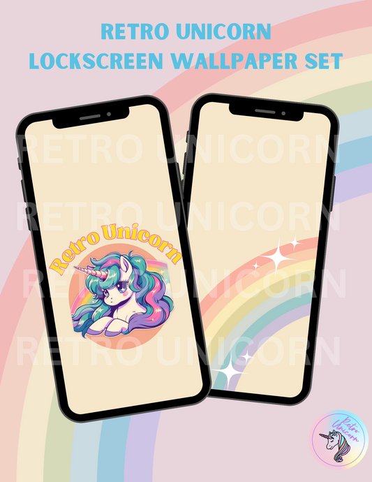 Unicorn Retro Anime Eyes Phone Wallpaper [Cream]