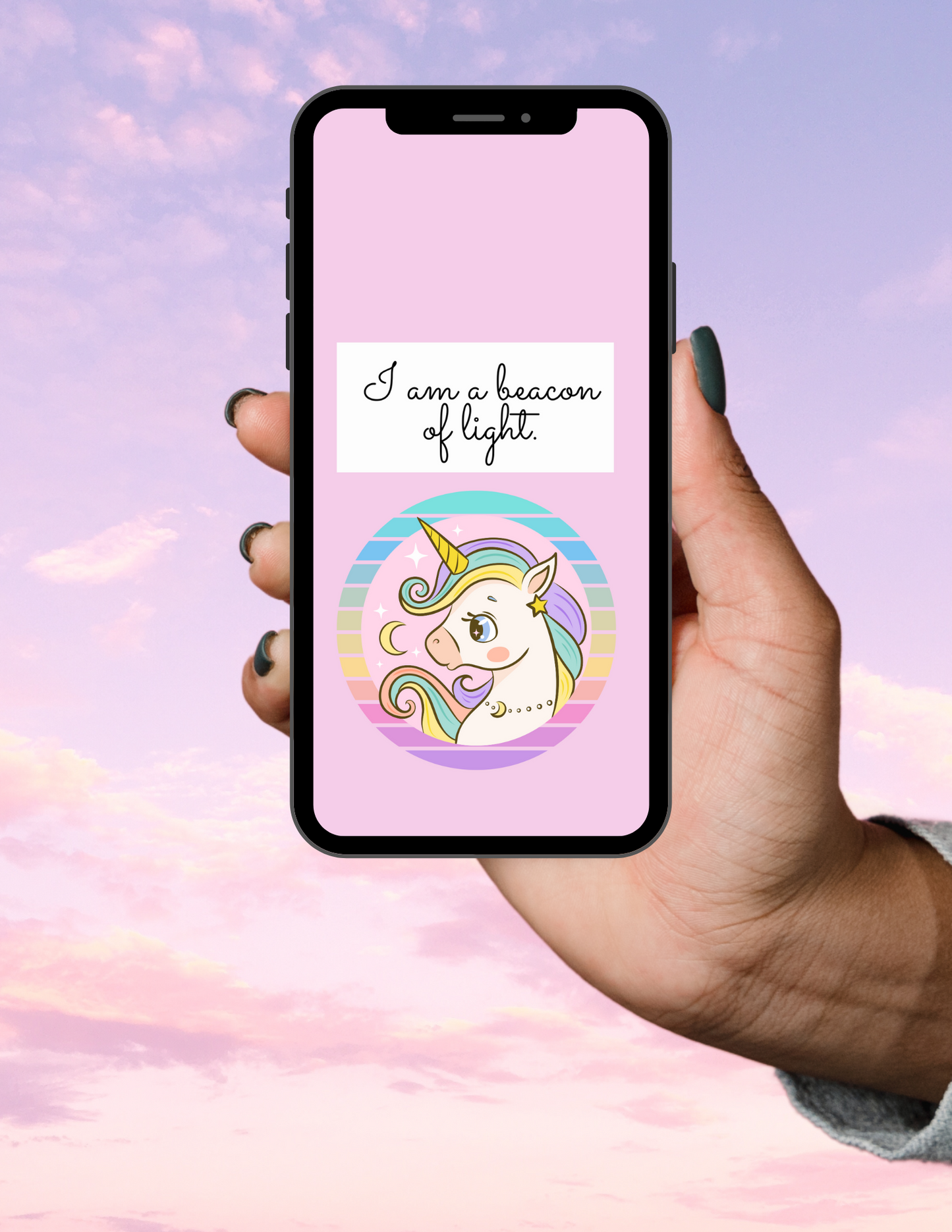 Unicorn Affirmation Phone Wallpapers - "Beacon of Light" [Set of 4]