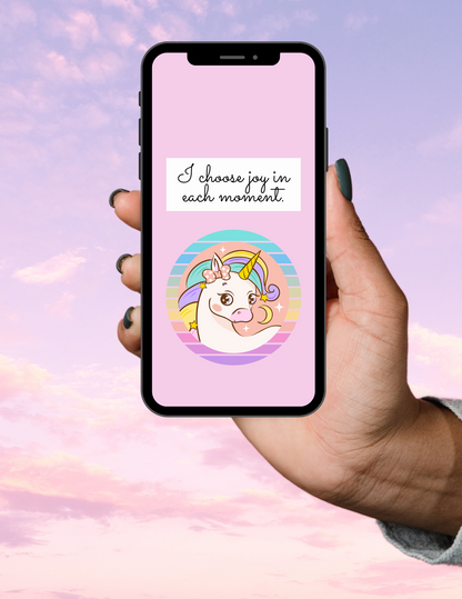 Unicorn Affirmation Phone Wallpapers - "Joy" [Set of 4]