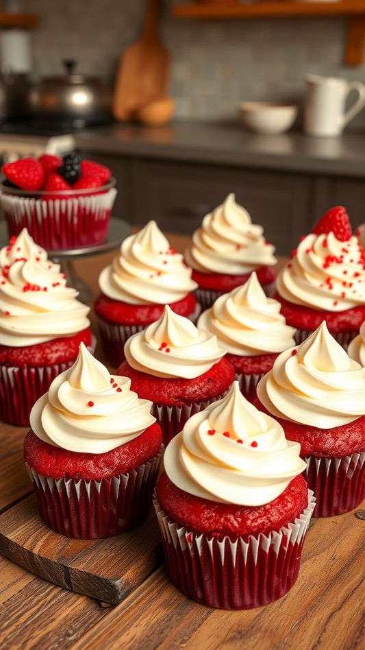 Red Velvet Cupcakes with Cream Cheese Frosting